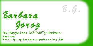 barbara gorog business card